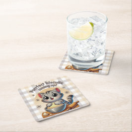 "Purrfect-kex, kommande" Kneading Cat Underlägg Papper Kvadrat