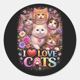 Purrfect Little Hearts Runt Klistermärke