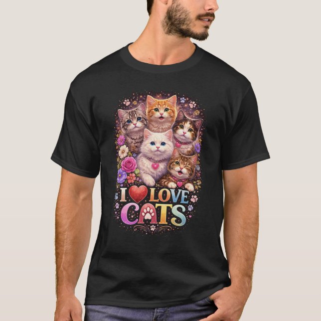 Purrfect Little Hearts T Shirt (Framsida)