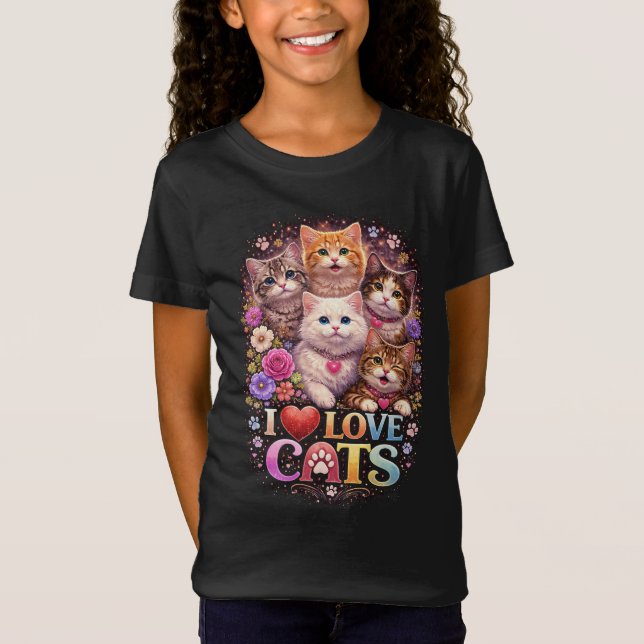 Purrfect Little Hearts T Shirt (Framsida)