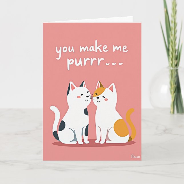 Purrfect Love Cute Cats Card Kort (Framsida)