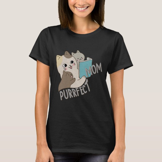 Purrfect Mamma T Shirt (Framsida)