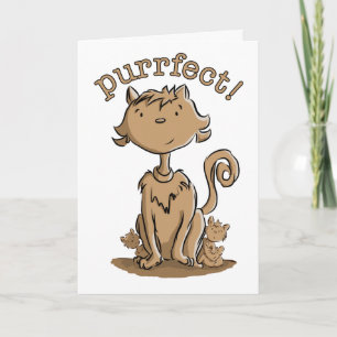 Purrfect mammakatt och kattungar kort