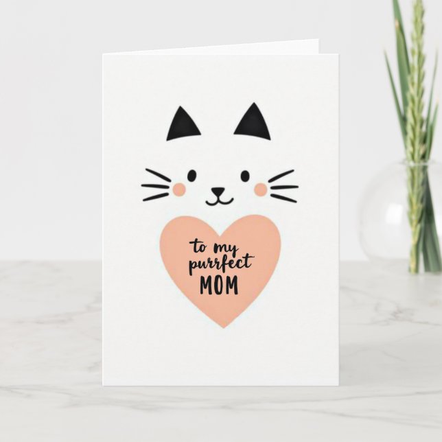 Purrfect Mom Love Cat Card Kort (Framsida)
