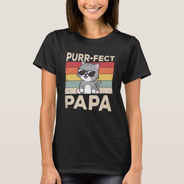 Purrfect Pappa Cat Pappa Cats Owner Pet Animals Gr T Shirt (Framsida)