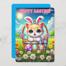 PurrFect Påsk Kitten Basket Hälsning