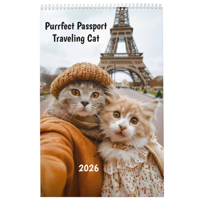 Purrfect Passport – 2026 Traveling Cat Calendar Kalender (Omslag)