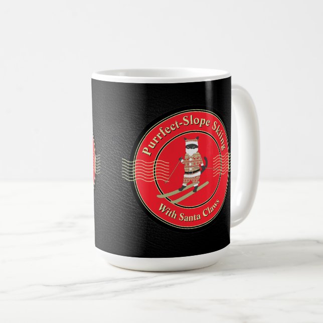 Purrfect-Slope Skiing med Santa Klo Kaffemugg (Framsida höger)