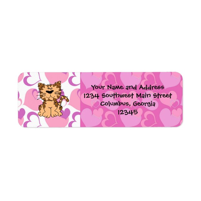 PurrFect Valentine Returadress Etikett (Framsidan)
