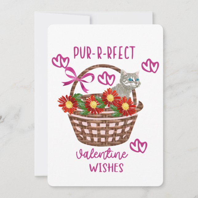 Purrfect Valentine Wishes  Julkort (Framsida)