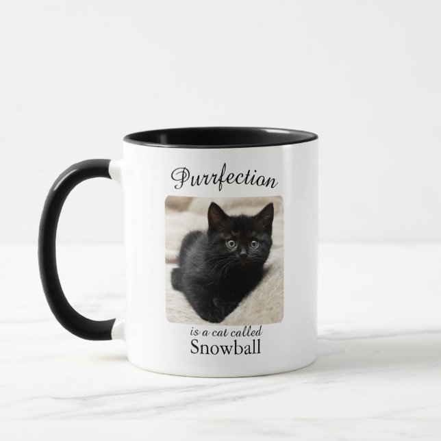 Purrfection  Is a Cat Personalised Mug Mugg (Vänster)