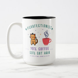 Purrfectionist Coffee Cat Lover Funny Quote Två-Tonad Mugg