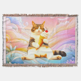 Purrfectly Asleep – Cat Holding Ice Cream Cone Filt