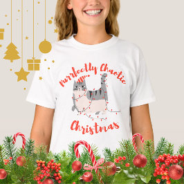 Purrfectly Chaotic Christmas Funny Holiday Cat T Shirt