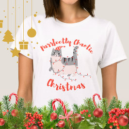 Purrfectly Chaotic Christmas Funny Holiday Cat T Shirt