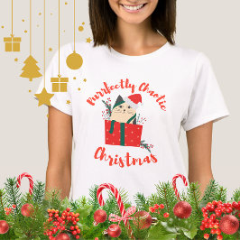 Purrfectly Chaotic Christmas Funny Holiday Cat T Shirt