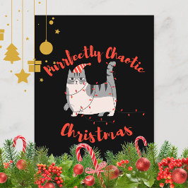Purrfectly Chaotic Christmas Funny Holiday Cat Vykort