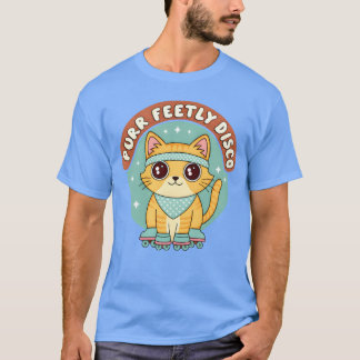 Purrfectly Disco Cat Roller Skates Retro 70s frien T Shirt