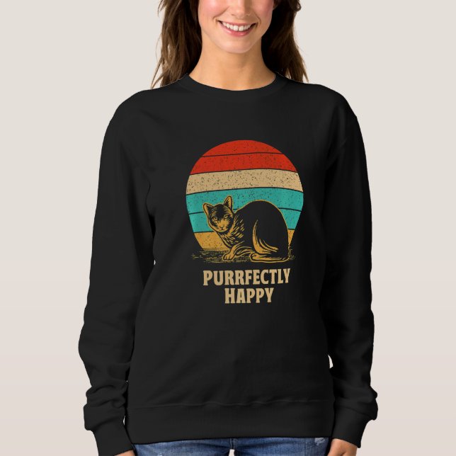 Purrfectly Happy Cat  Friends Kitten Buddy Positiv T Shirt (Framsida)