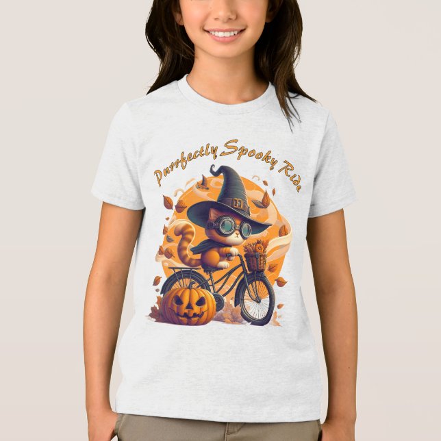 Purrfectly Spooky Ride T Shirt (Framsida)