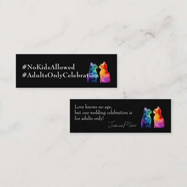 🌈  Purrfectly Yours: Purrfectly 4 Grown-Ups card Mini Visitkort (Fram/baksida)