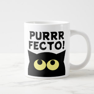 Purrfecto! Lustigt svart kattkaffe mugg Jumbo Mugg