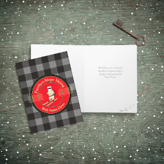 Purrfekt backåkningsåkning med Santa Claws  Helgkort