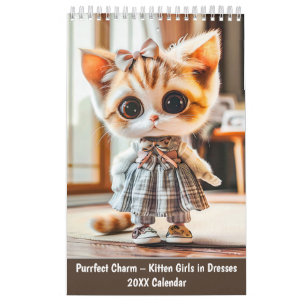 Purrfekt charm – kattungar i klänningar kalender