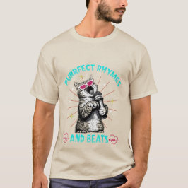 Purrfekt Rim & Beats - Rolig Rappande Katt-DJ  🎤 T Shirt