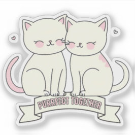 Purrfekt tillsammans kattälskare klistermärken