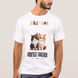 Purrfekt Tillsammans – T-shirt med Sött Kattpar
