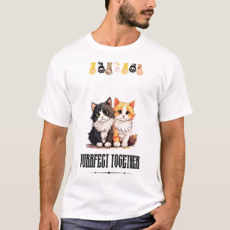 Purrfekt Tillsammans – T-shirt med Sött Kattpar