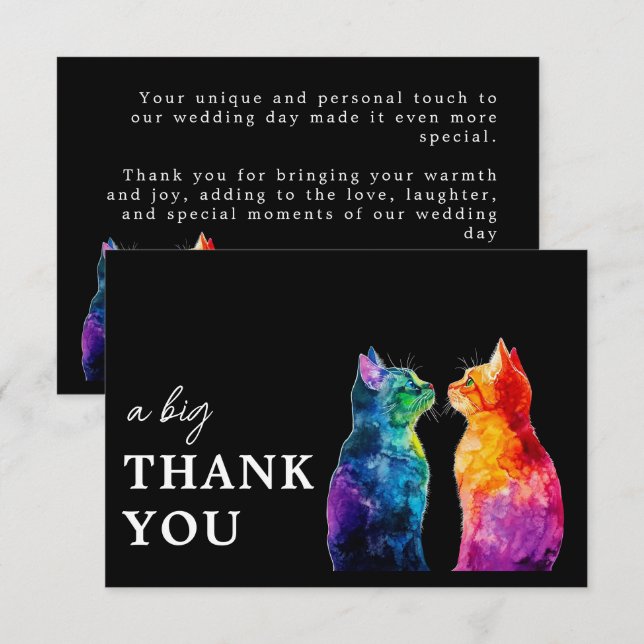 🌈  Purrfekt Yours: Purrfekt Stor Tack Kort (Fram/baksida)