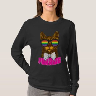 Purride Cat Bisexual Gay pride Rainbow LGBT Sungla T Shirt