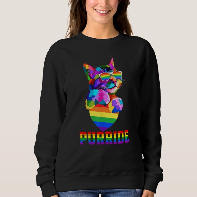 Purride Cat Gay Pride LGBT Month 2023 LGBT Love Ca T Shirt (Framsida)