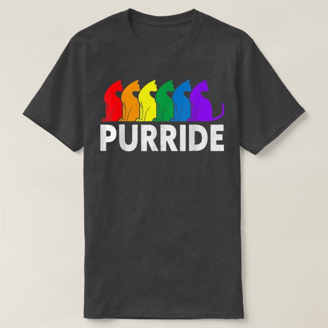 Purride Cat Lover Pride Month Gay rights Rainbow C T Shirt (Design framsida)
