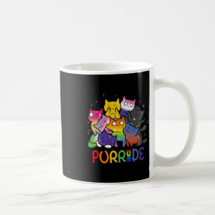 Purride Cat Pride Ally Lgbt Rainbow Djur älskare Kaffemugg