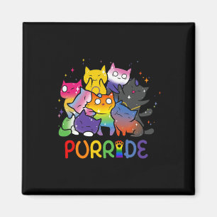 Purride Cat Pride Ally Lgbt Rainbow Djur älskare Magnet