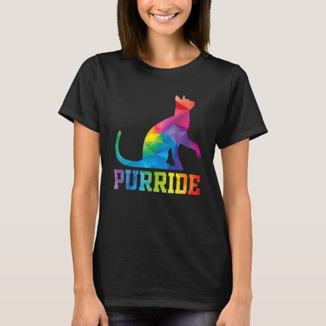 Purride Cat  Pride Month Gay Rights Rainbow Cat T Shirt (Framsida)