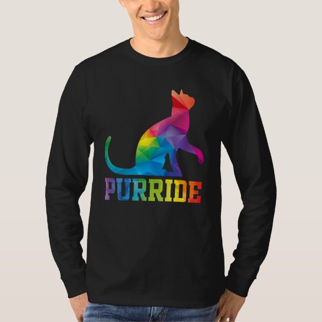 Purride Cat  Pride Month Gay Rights Rainbow Cat T Shirt (Framsida)
