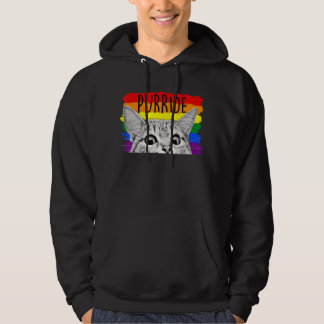 Purride Cat Sunglasses Flagga Gay pride Month Lgbt Hoodie