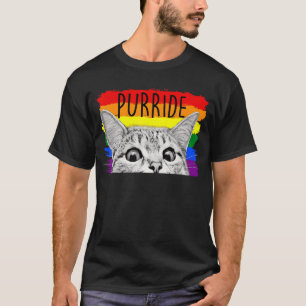 Purride Cat Sunglasses Flagga Gay pride Month Lgbt T Shirt