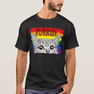 Purride Cat Sunglasses Flagga Gay pride Month Lgbt T Shirt