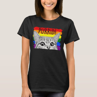 Purride Cat Sunglasses Flagga Gay pride Month Lgbt T Shirt