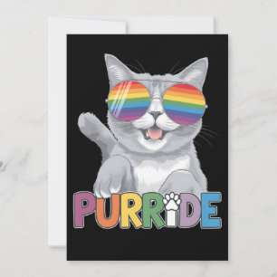 Purride Cat Sunglasses Gay pride Rainbow LGBTQ Inbjudningar