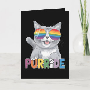 Purride Cat Sunglasses Gay pride Rainbow LGBTQ Kort