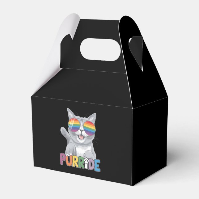 Purride Cat Sunglasses Gay pride Rainbow LGBTQ Presentaskar (Framsidan Sidan)