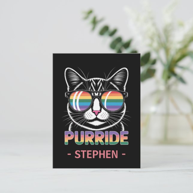 Purride - Cute Cat Pride LGBTQ Vykort (Stående Fram)