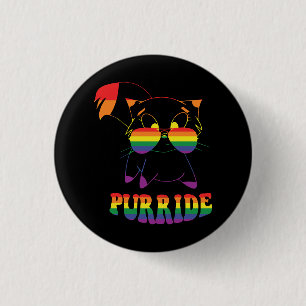 Purride Cute Gay Cat LESBISK Regnbåge Knapp