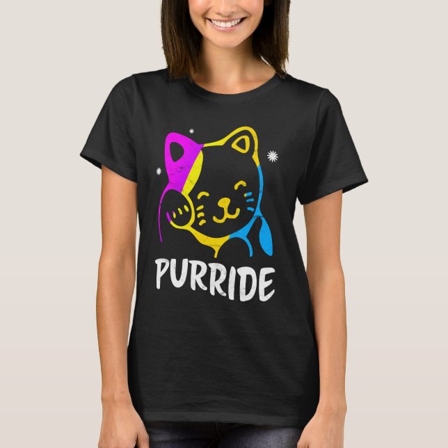 Purride HGBT Gay pride Cat Women Manar T Shirt (Framsida)